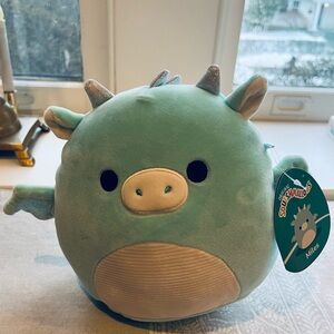 Squishmallows Mint Green Dragon Plush with Silver Horns
